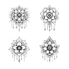 Hand Drawn Ethnic Mandala Pattern Intricate Henna Inspired Decoration