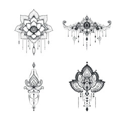 Hand Drawn Ethnic Mandala Pattern Intricate Henna Inspired Decoration