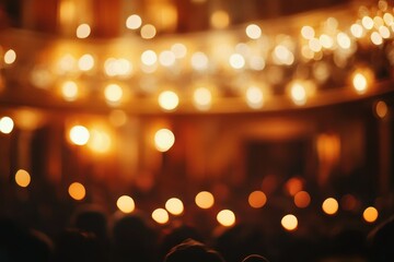 Blurred image of an orchestra in a theater