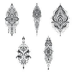 Hand Drawn Ethnic Mandala Pattern Intricate Henna Inspired Decoration