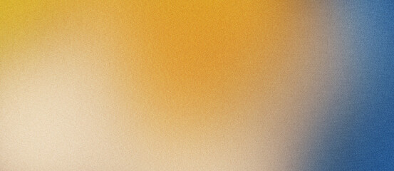 Orange teal yellow color gradient background, with grainy noise texture effect, for poster summer banner backdrop design