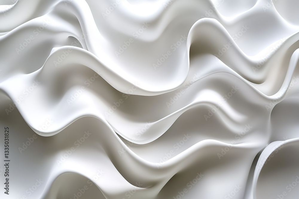 Poster abstract flowing white shapes create an elegant modern and calming visual pattern