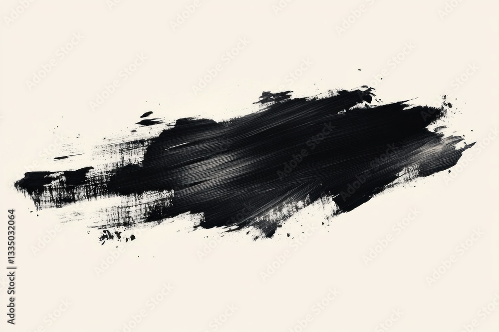 Poster this minimal abstract composition showcases bold black brush strokes on a light canvas, emphasizing 