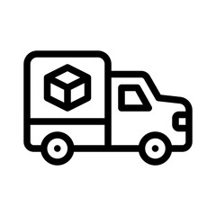 truck with package line icon