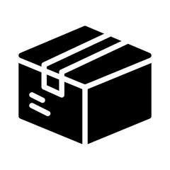 shipping box glyph icon