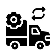 supply chain network glyph icon