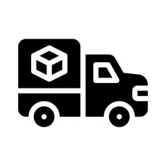 truck with package glyph icon
