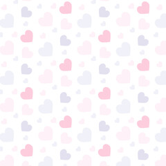 Pastel color hearts seamless pattern design