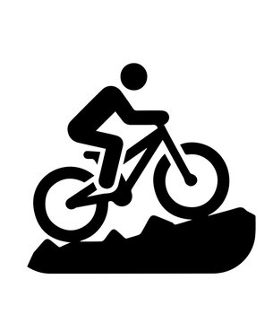 black mountain biker icon clip art preview
