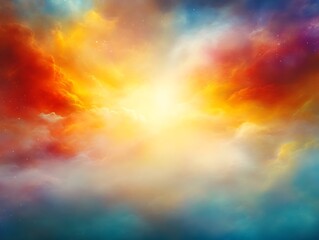 Obraz premium A vibrant colorful abstract sky scene filled with clouds