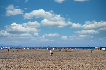 Obraz premium Valencia city beach,summer season,Spain