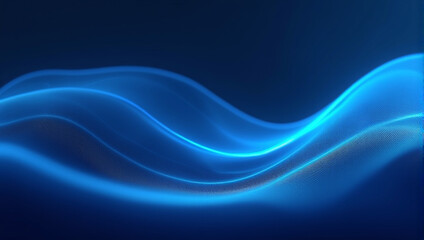 Abstract Blue Flowing Wave Digital Background