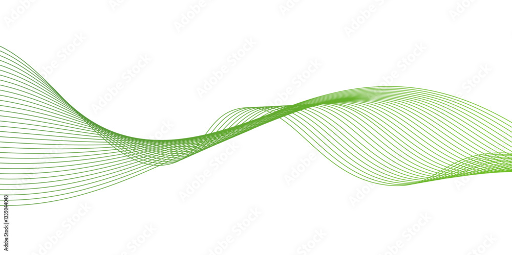 Poster abstract green wave line background with flowing curves and dynamic mesh pattern.green wave lines an