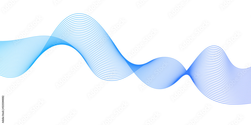 Poster abstract background with blue wave lines on white.thin line wavy abstract vector background.abstract
