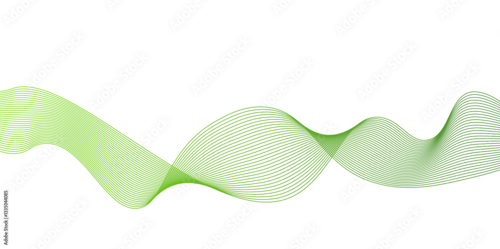 Poster abstract green wave line background with flowing curves and dynamic mesh pattern.green wave lines an
