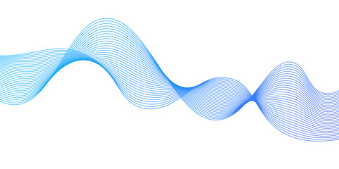 Fototapeta premium Abstract background with blue wave lines on white.Thin line wavy abstract vector background.Abstract wave line for banner, wallpaper background with wave,