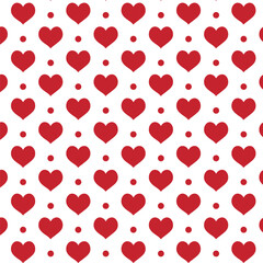 Seamless Red Heart pattern design for textile print