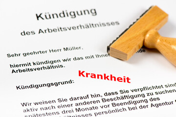 Kündigung des Arbeitsverhältnisses wegen Krankheit