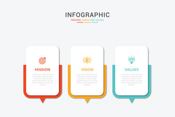 Mission, Vision and Values icon . Web page template. Modern flat design. Abstract icon. Purpose business concept Vector EPS10