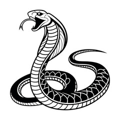 Fototapeta premium A line art Snake silhouette vector 