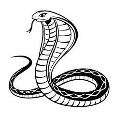 Fototapeta premium A line art Snake silhouette vector 