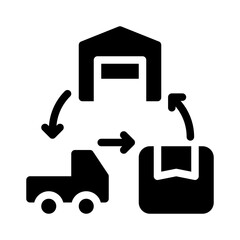 Obraz premium supply chain glyph icon