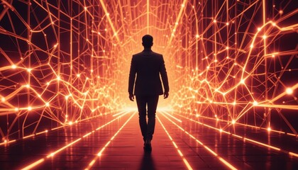 Obraz premium Emerging technologies business pathways digital realm visual art futuristic perspective