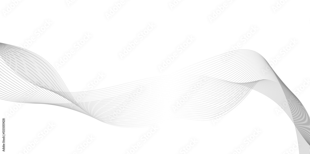 Fototapete geometric technology round shape black gradient curve shape isolated on white background, white and 