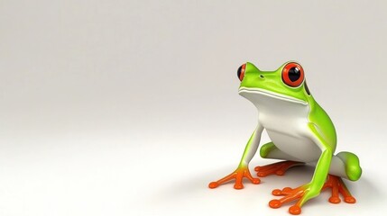 Obraz premium Adorable Red-eyed Tree Frog 3D Render