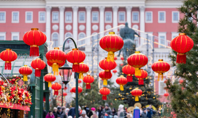 Obraz premium red chinese lantern