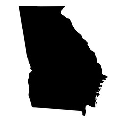 Georgia state map silhouette isolated © lacrimoza