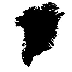 Greenland black silhouette map isolated © lacrimoza