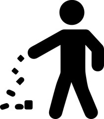 Littering and Trash Disposal Icon – Waste Management Symbol