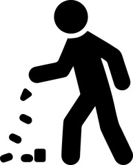 Littering and Trash Disposal Icon – Waste Management Symbol