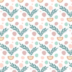 Boho style floral seamless pattern design
