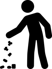 Littering and Trash Disposal Icon – Waste Management Symbol