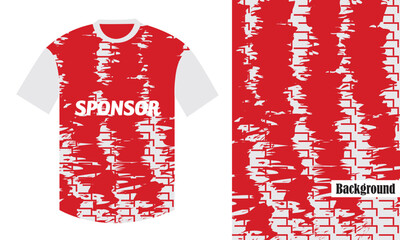 Sublimation jersey soccer cricket basketball hockey volleyball car bike racing jersey black and red t shirt printable design with mockup geometric pattern halftone vector grunge 