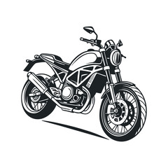 Obraz premium Black line art motor bike silhouette vector 