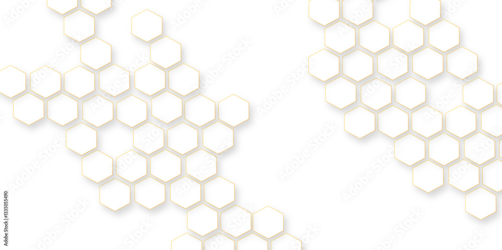 Poster abstract white vector wallpaper with hexagon grid, clear pattern abstract background hexagon white, 