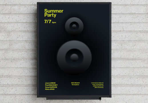 Summer Party Poster Template with Speakers