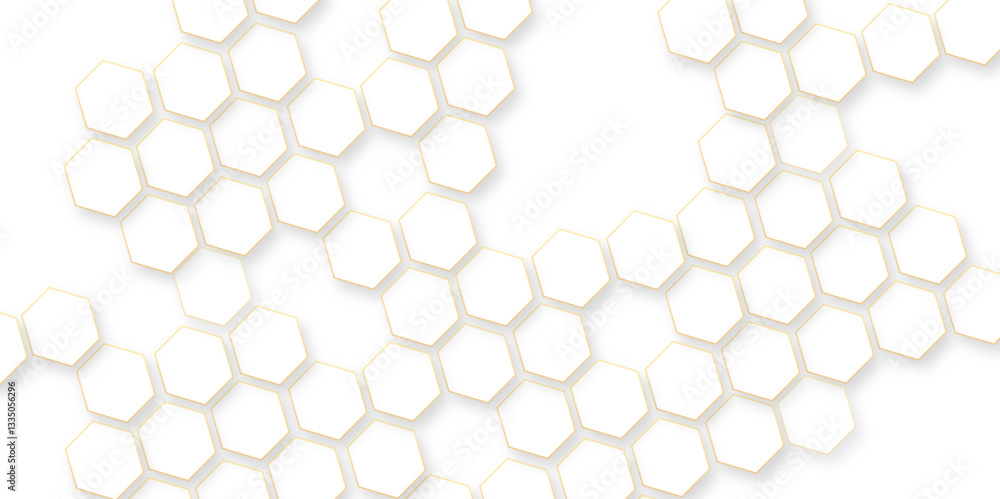Poster abstract white vector wallpaper with hexagon grid, clear pattern abstract background hexagon white, 
