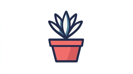 Potted plant, indoor, home decor, simple illustration, website design
