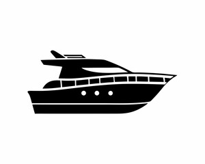 creative silhouette Yacht Icon victor illustration

