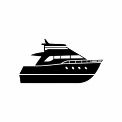 creative silhouette Yacht Icon victor illustration

