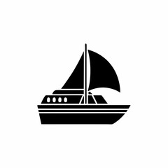 creative silhouette Yacht Icon victor illustration


