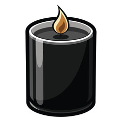 Black Glass Candle Vector Illustration - Cartoon, Clipart & Line Art Design.eps