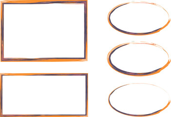 orange gray colorful sketchy abstract frames