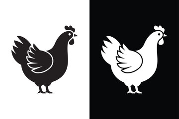 Hen icon vector on White Background ,Vector Art Illustration on white background.