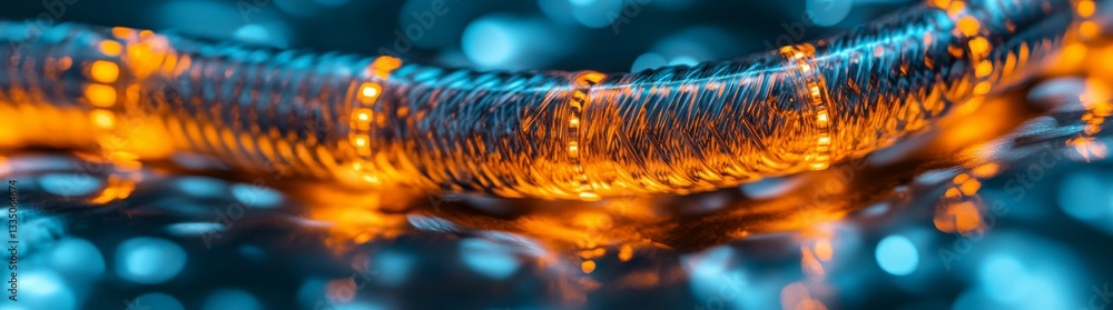 Aufkleber a tight view of radiant fiber optics with gleaming fibers, generating a dynamic and vibrant visual i