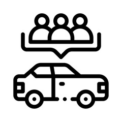 carpool group line icon